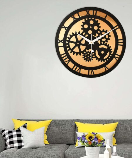 Wooden Silent Non-Ticking Wall Clock for Home Stylish Latest Designer Wall Clock for Home Living Room Bedroom Office Hall