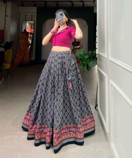 Women's Printed Ethnic Lehenga Choli Set with Embroidered Blouse ? Stylish Festive Wear